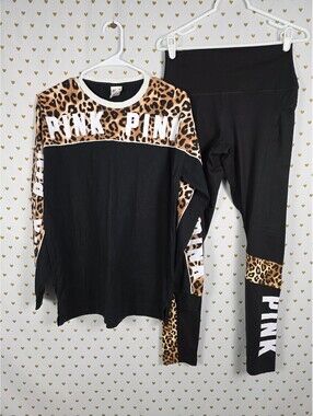 Victorias Secret PINK Leopard cheetah set yoga pants sm med Outfit